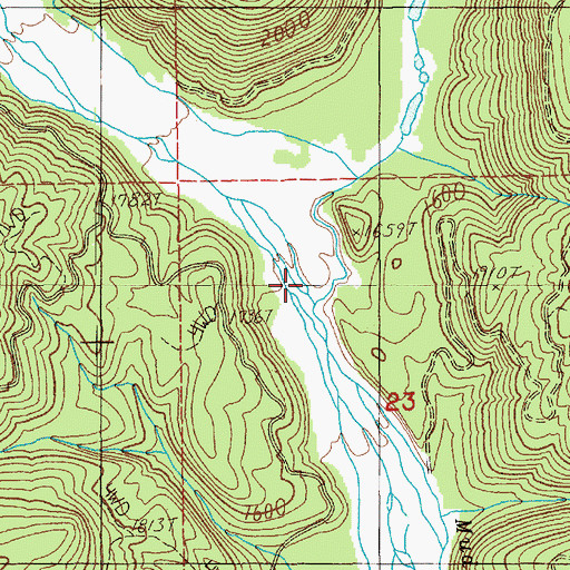 Topographic Map of Clearwater Creek, WA