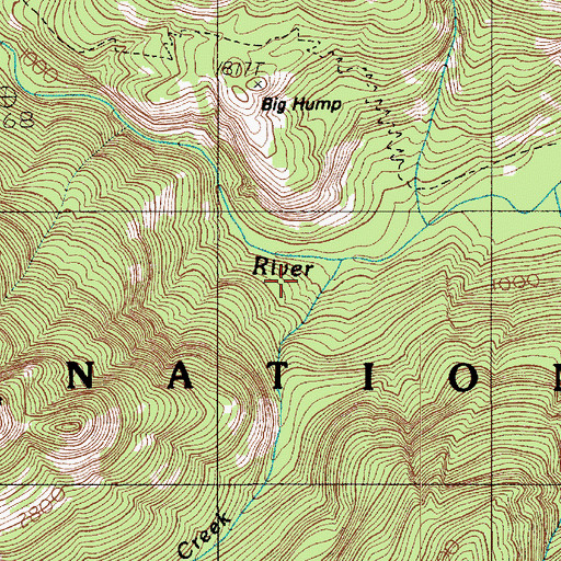 Topographic Map of Cliff Creek, WA