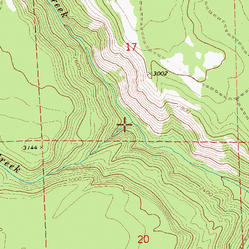 Topographic Map of Clock Creek, WA