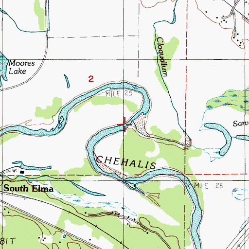 Topographic Map of Cloquallum Creek, WA