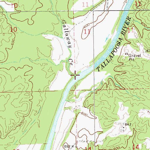 Topographic Map of Galloway Creek, AL