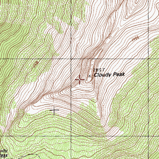 Topographic Map of Cloudy Peak, WA