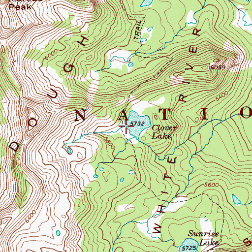 Topographic Map of Clover Lake, WA