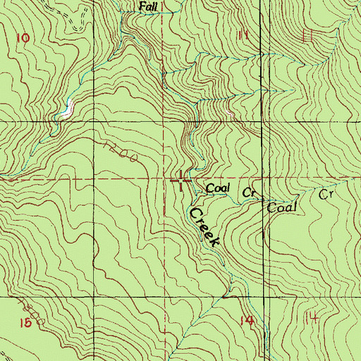 Topographic Map of Coal Creek, WA