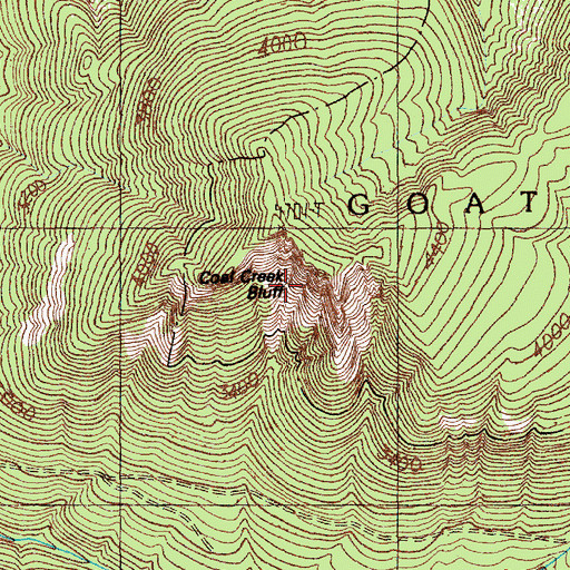 Topographic Map of Coal Creek Bluff, WA