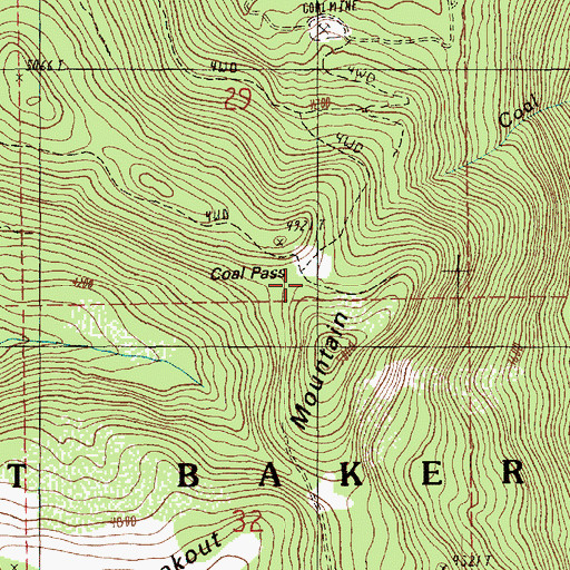 Topographic Map of Coal Pass, WA
