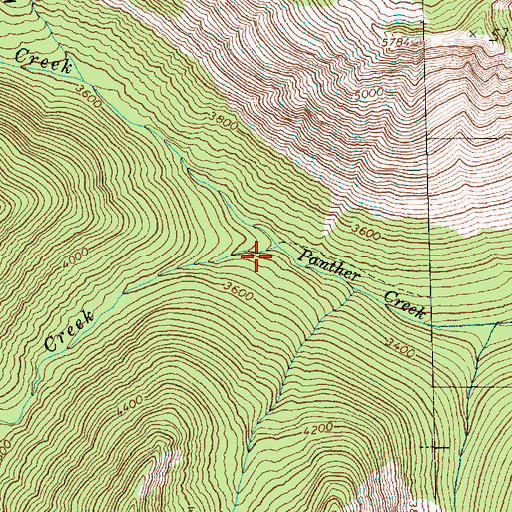 Topographic Map of Cockeye Creek, WA