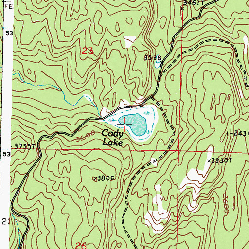 Topographic Map of Cody Lake, WA