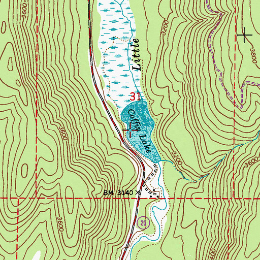 Topographic Map of Coffin Lake, WA