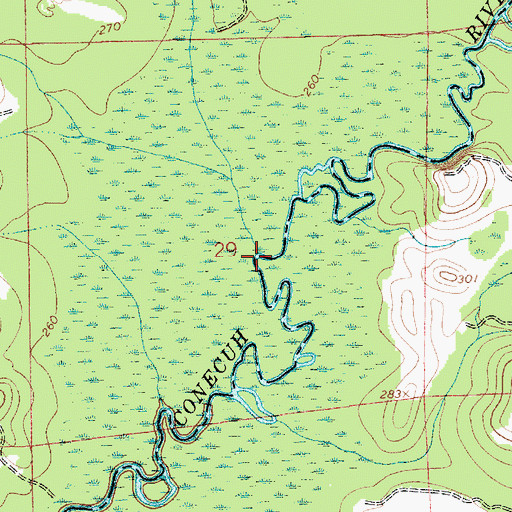 Topographic Map of Gin Creek, AL