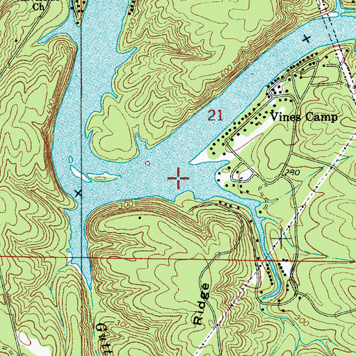 Topographic Map of Glaze Creek, AL