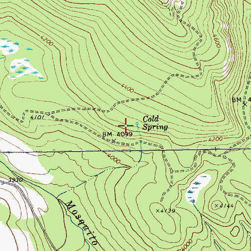 Topographic Map of Cold Spring, WA