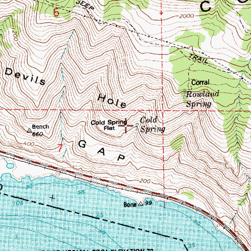 Topographic Map of Cold Spring, WA