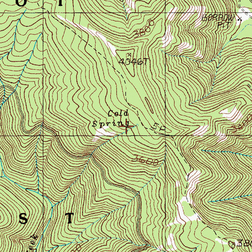 Topographic Map of Cold Spring, WA