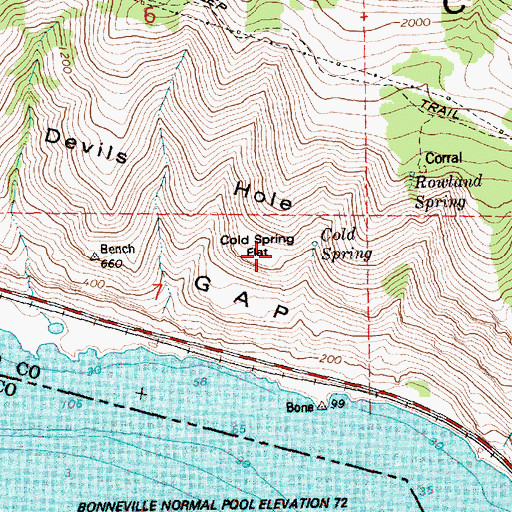 Topographic Map of Cold Spring Flat, WA