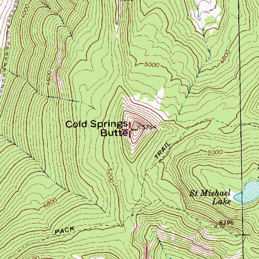 Topographic Map of Cold Springs Butte, WA