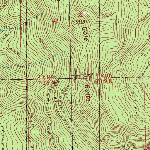 Topographic Map of Cole Butte, WA