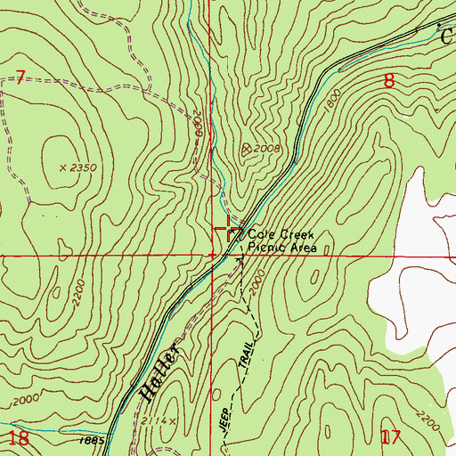 Topographic Map of Cole Creek, WA