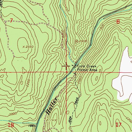 Topographic Map of Cole Creek Picnic Area, WA
