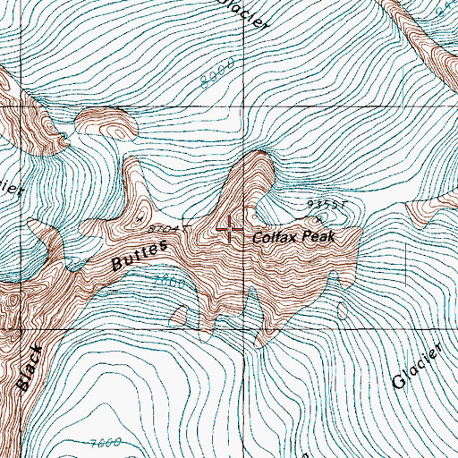 Topographic Map of Colfax Peak, WA