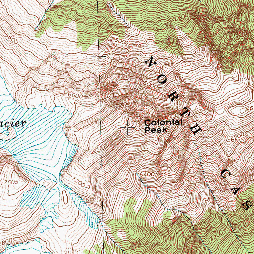 Topographic Map of Colonial Peak, WA