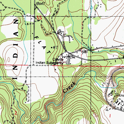 Topographic Map of Colville Indian Subagency, WA
