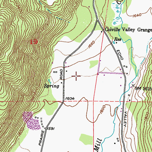Topographic Map of Colville Valley, WA