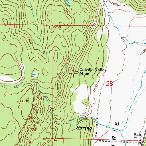 Topographic Map of Colville Valley Mine, WA