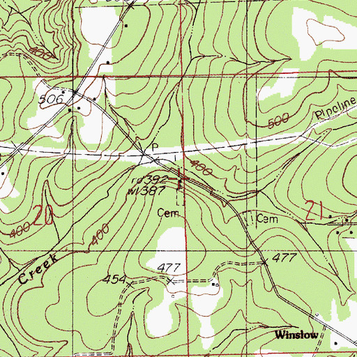 Topographic Map of Harmony Church, AL