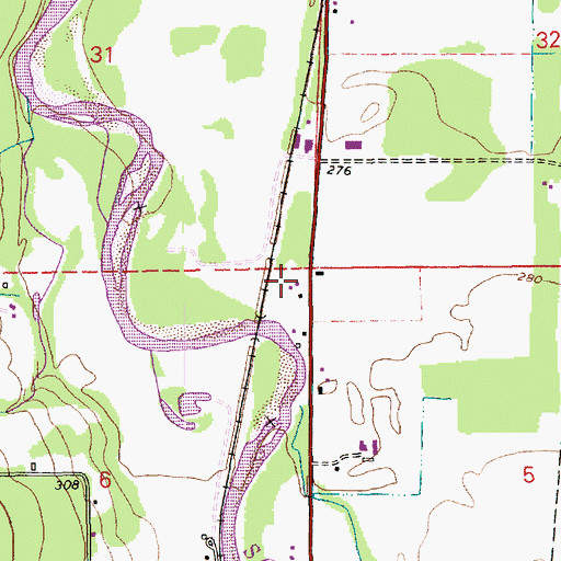 Topographic Map of Comar, WA