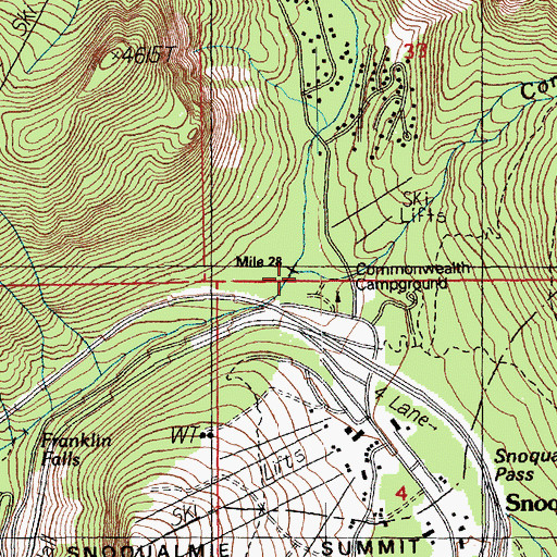 Topographic Map of Commonwealth Creek, WA