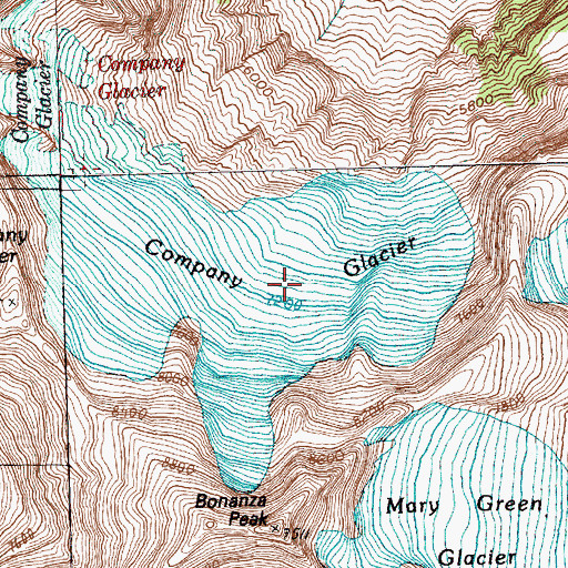 Topographic Map of Company Glacier, WA