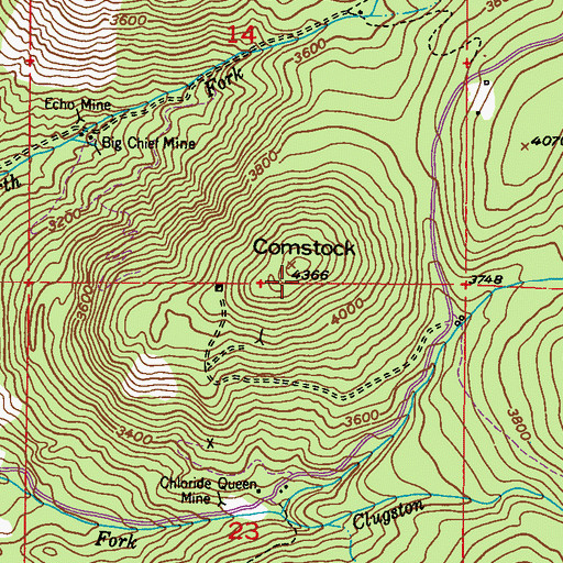 Topographic Map of Comstock, WA
