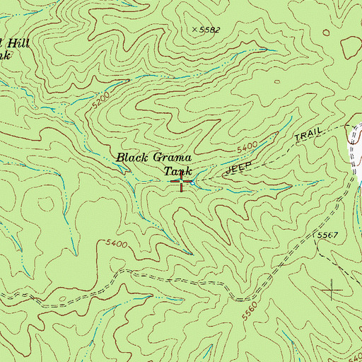 Topographic Map of Black Grama Tank, AZ