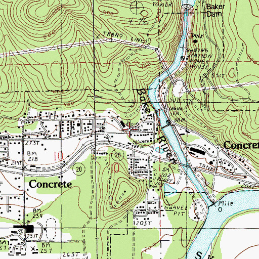 Topographic Map of Concrete, WA