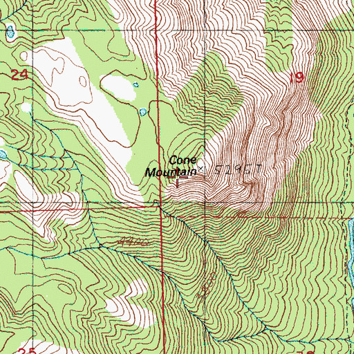 Topographic Map of Cone Mountain, WA