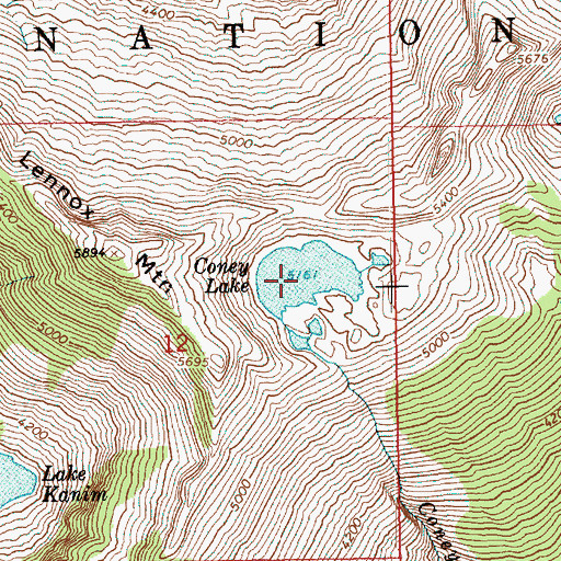 Topographic Map of Coney Lake, WA