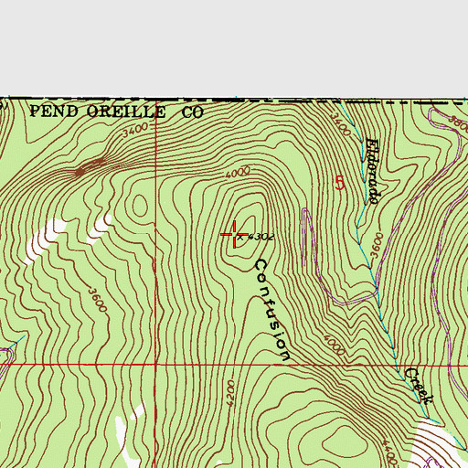 Topographic Map of Confusion Ridge, WA