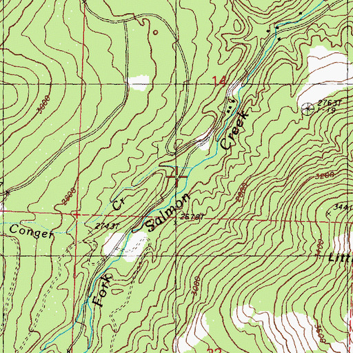 Topographic Map of Conger Creek, WA