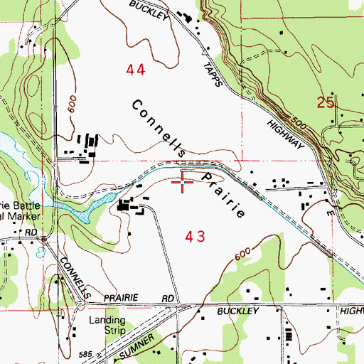Topographic Map of Connells Prairie, WA