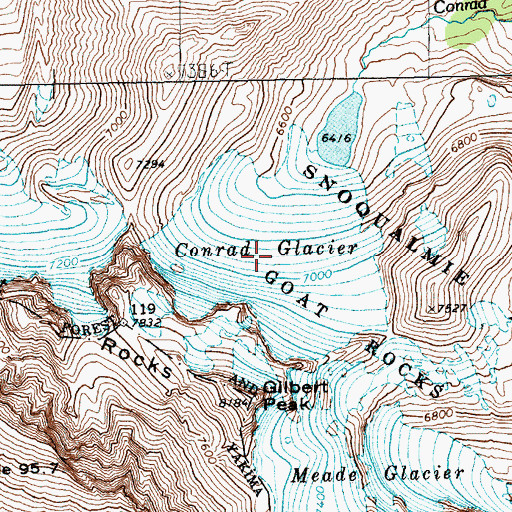 Topographic Map of Conrad Glacier, WA