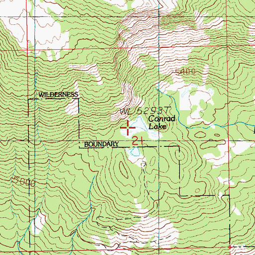 Topographic Map of Conrad Lake, WA