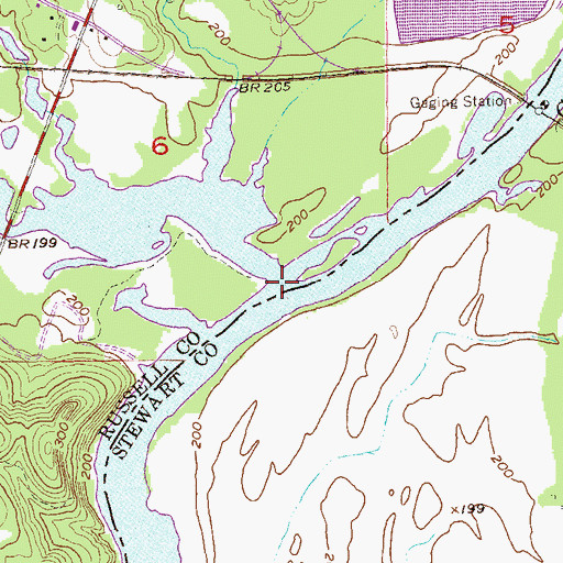 Topographic Map of Hatchechubbee Creek, AL
