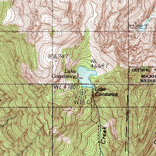 Topographic Map of Lake Constance, WA