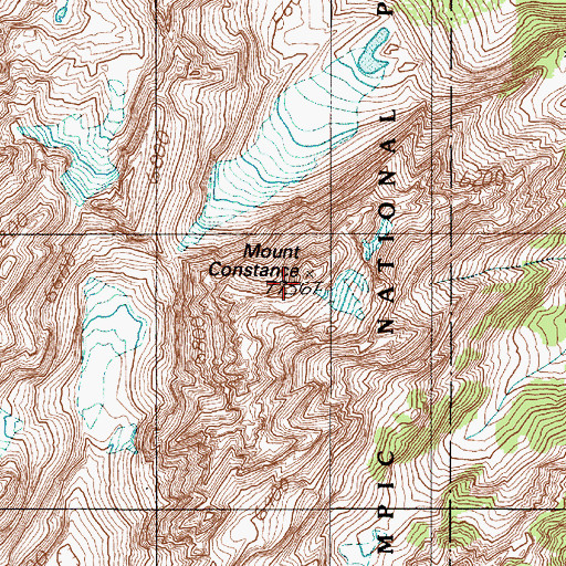 Topographic Map of Mount Constance, WA