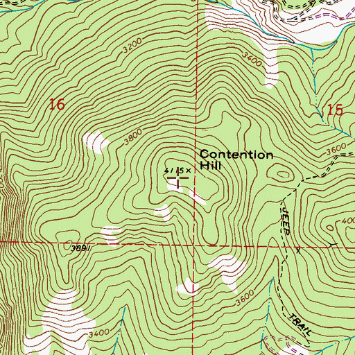 Topographic Map of Contention Hill, WA