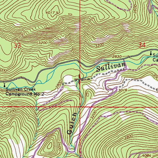 Topographic Map of Conto Gulch, WA