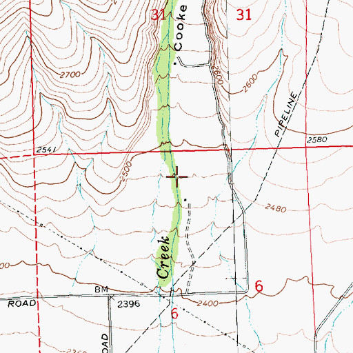 Topographic Map of Cooke Canyon, WA