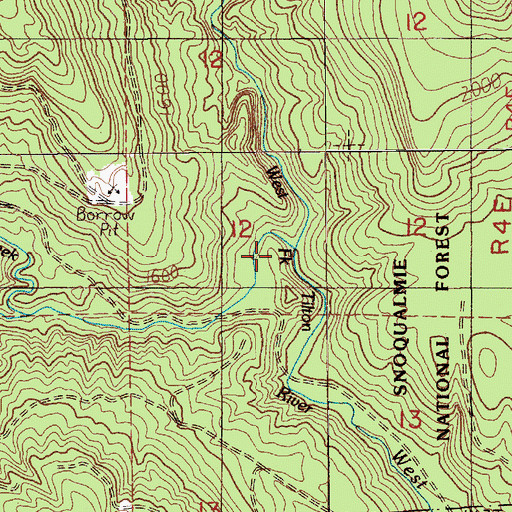 Topographic Map of Coon Creek, WA