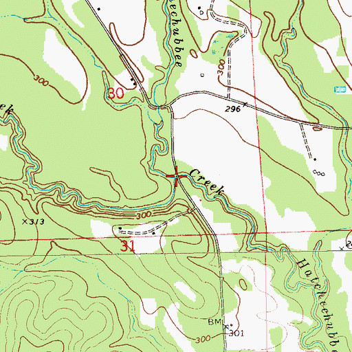 Topographic Map of High Log Creek, AL